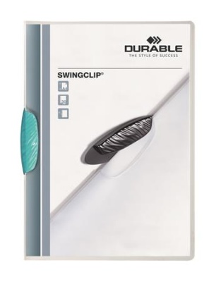 Gyorsfűző, klipes, A4, DURABLE "Swingclip® 30", világoskék