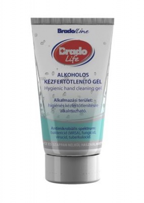 Kézfertőtlenítő gél, tubusos, 50 ml, BRADOLIFE